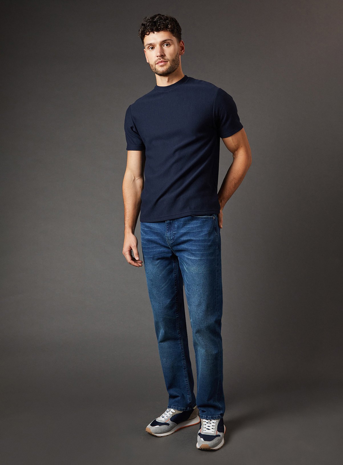 BURTON Blue Wash Stretch Straight Fit Jeans 32S - Image 1 thumbnail